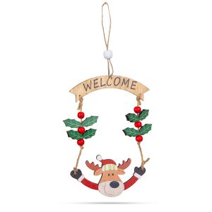 Vianoná dekorácia - Sob, s nápisom 'Welcome' - 13 x 17 cm 129785591