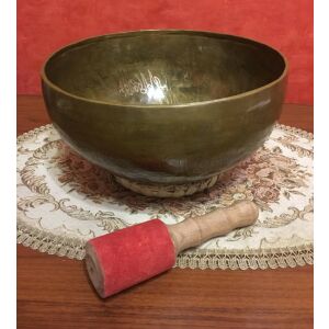 Kézzel készített 7 fémes kívül-belül mantrával díszített tibeti hangtál - ø268 mm, 2066 g 129824686 - Hangszer szett