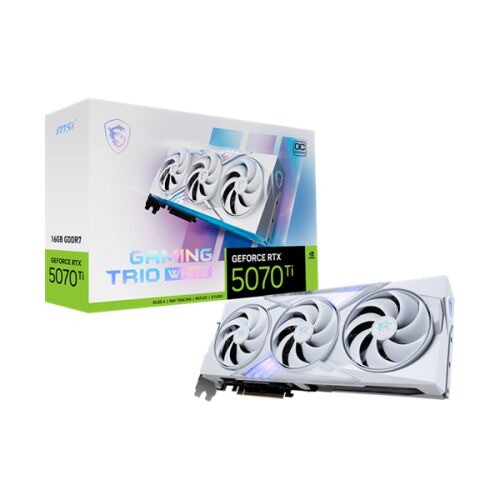 MSI GeForce RTX 5070 Ti Gaming Trio White graphics card with box