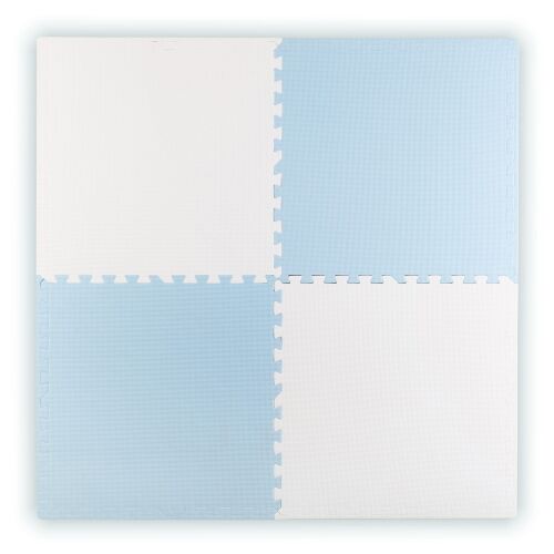 Ricokids blue and white foam puzzle mat, 4 pieces, 60x60 cm