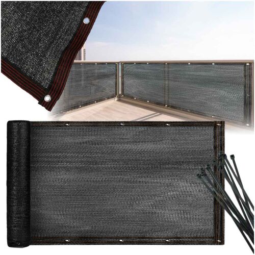 Erkélyfedő LUARO balcony privacy screen with cable ties and installation example