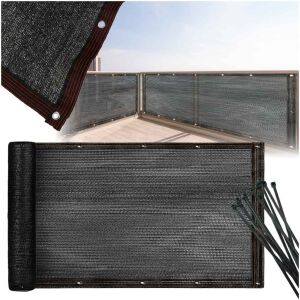 Erkélyfedő LUARO Balkon Sichtschutz mit Kabelbindern und Installationsbeispiel - Sichtschutz