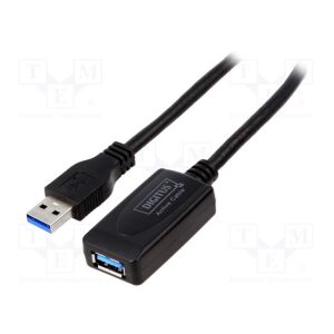 Digitus DA-73104 USB 3.2 Gen 1 kábel, 5 méter, USB-A csatlakozó, fekete - Assmann