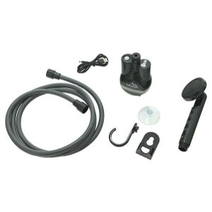 Cattara AKU kempingzuhany készlet, újratölthető hordozható zuhanyszivattyú, tömlő, zuhanyfej, kampó, tapadókorong, USB kábel - Cattara