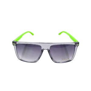 Ochelari de soare, bărbați, Aristo, ramă transparentă, brațe verde neon, formă rectangulară sport, lentile gri degrade, protecție UV 400 129838529 - Ochelari de soare pentru barbati