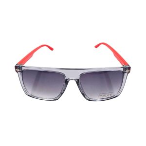 Ochelari de soare, bărbați, Aristo, ramă transparentă, brațe roșu neon, formă rectangulară sport, lentile gri degrade, protecție UV 400 129838564 - Ochelari de soare pentru barbati