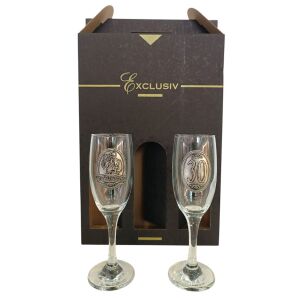 30.Házassági évfordulóra pezsgőspohár szett, gyöngylakodalomra