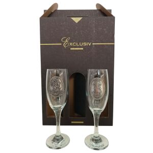 35. Házassági évfordulós pezsgőspohár szett, Korall lakodalomra ajándék - Pohár