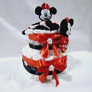 Mickey Minnie egér baba box, pelenkatorta 2-5 kg pelenkatorony, babaváró csomag, kelengye