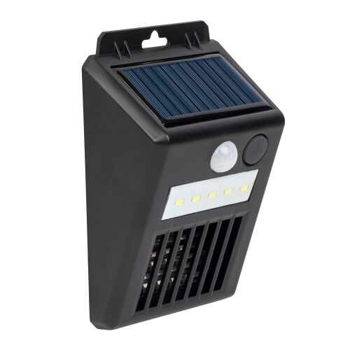 Mozgásérzékelős szúnyogírtólámpa, napelemes, fekete, UV-A LED-ekkel, kültéri használatra - Napelemes lámpa