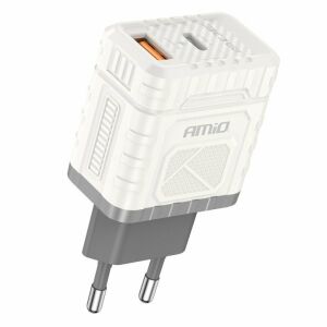 Amio 30W GaN gyors töltő fali adapter USB-A és USB-C portokkal - AMiO