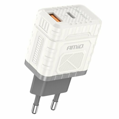 Amio 30W GaN gyors töltő fali adapter USB-A és USB-C portokkal
