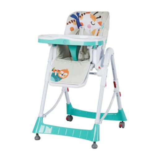 My First Baby höhenverstellbarer Hochstuhl mit Tierdruck, türkis und weiß