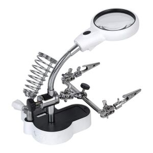 Timeless Tools Paneltartó (harmadik kéz)  LED-es nagyítóval, 2 db csipesszel, pákatartóval