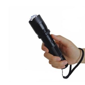 Latarka policyjna, aluminiowa, 1000 kV, LED, czarna 129844547 - Lampy i oświetlenie