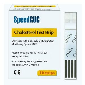 Benzile de test pentru colesterol SpeedGUC, pachet de 10, pentru utilizare cu sistemul de monitorizare multifuncțional SpeedGUC GUC-1 - Test de diagnostic rapid