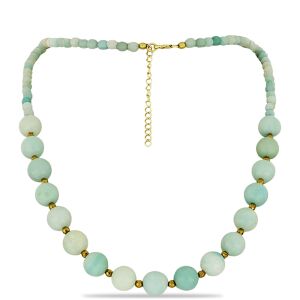 Arannyal Bevont Ezüst Nyaklánc Amazonittal és Cerro Bolívar Hematittal, Y58721 129850947 - Női kiegészítő