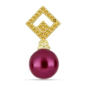 Arannyal Bevont Ezüst Medál Lila színű Édesvízi Gyönggyel és Ural Citrinnel, Y58941 129851038 - Női ékszer