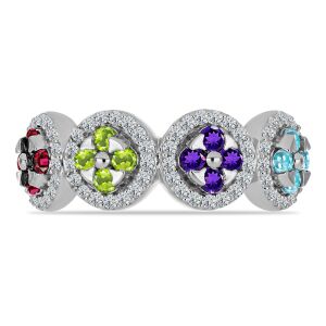 Ezüst Gyűrű Marokkói Ametiszttel és Changbai Peridottal, Y58952/54 129851040 - Női kiegészítő