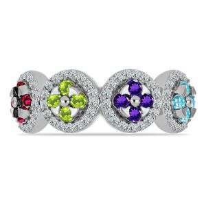 Ezüst Gyűrű Marokkói Ametiszttel és Changbai Peridottal, Y58952/59 129851042 - Női kiegészítő