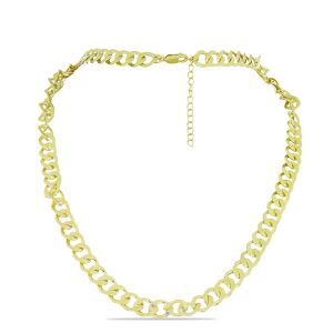 Arannyal Bevont Ezüst Nyaklánc Fehér Gyémánttal, Y59165 129851099 - Női nyaklánc