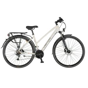 Visitor FluoBike Lady női trekking kerékpár, fehér váz, teljes nézet - Sport & Szabadidő