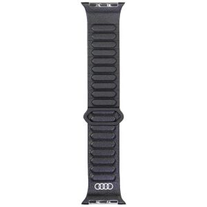 Audi logós fekete bőr mágneses Apple Watch szíj 40/41/42mm - Okosóra szíj