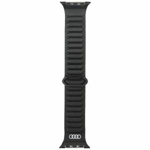Audi fekete bőr mágneses Apple Watch szíj 44/45/46/49mm - Okosóra szíj