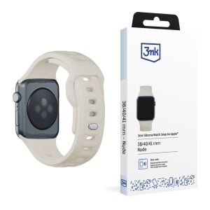 3mk fehér szilikon óraszíj Apple Watch 38/40/41mm-hez csomagolással - Okosóra szíj