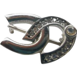 Broszka w kształcie podkowy ze srebra próby 925 z kamieniami 129857253 - Dla kobiet