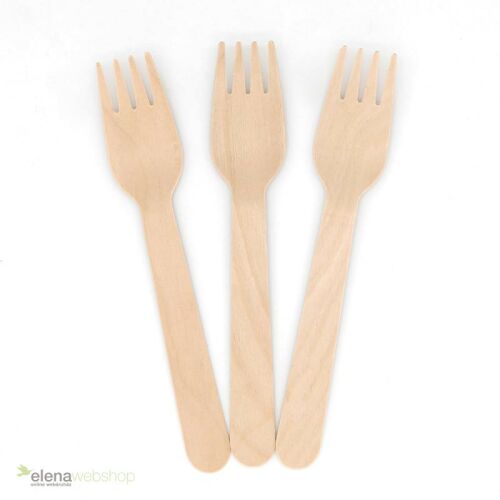 Ekologické jednorazové drevené vidličky 160 mm – balenie 100 ks | Pevné, udržateľné a štýlové 129863491