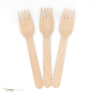 Furculițe de unică folosință din lemn 160 mm – Pachet 100 bucăți | Rezistente, sustenabile și elegante 129863491 - Tacâmuri de unică folosință