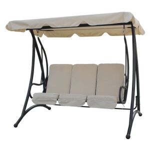 QENA 3 személyes hintaágy - bézs - 201x123x172cm