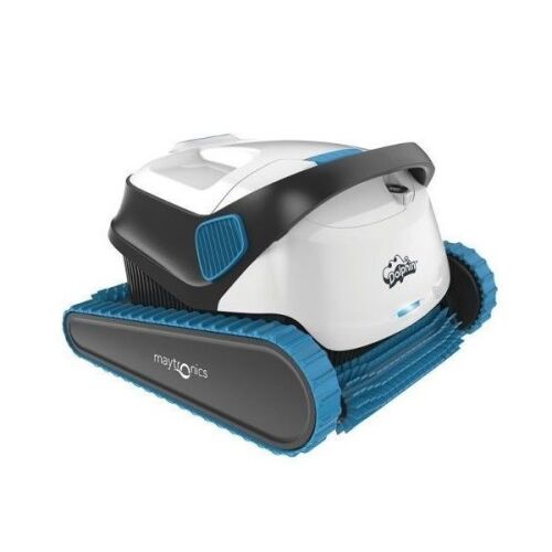 Robot do czyszczenia basenu Maytronics Dolphin S100, biały i niebieski, widok 3/4