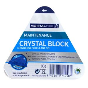 Astralpool Crystal Block Monodose Flokulant Gel, 90g, za kristalno čistu vodu u bazenu - Igračka za bazen i plažu