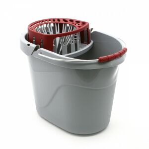 13 literes szürke felmosóvödör csavaróval, takarítószerek, háztartási tisztítás - Takarító Eszközök