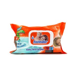 Freshmaker Classic Baby Wet Wipes, 72 darabos, aloe vera kivonattal, kiegyensúlyozott pH-val, alkoholmentes, kíméletes a baba bőréhez - Pelenkázás