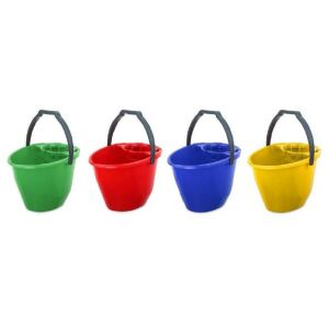Zöld, piros, kék és sárga 11 literes felmosó vödör csavaróval - Takarító Eszközök