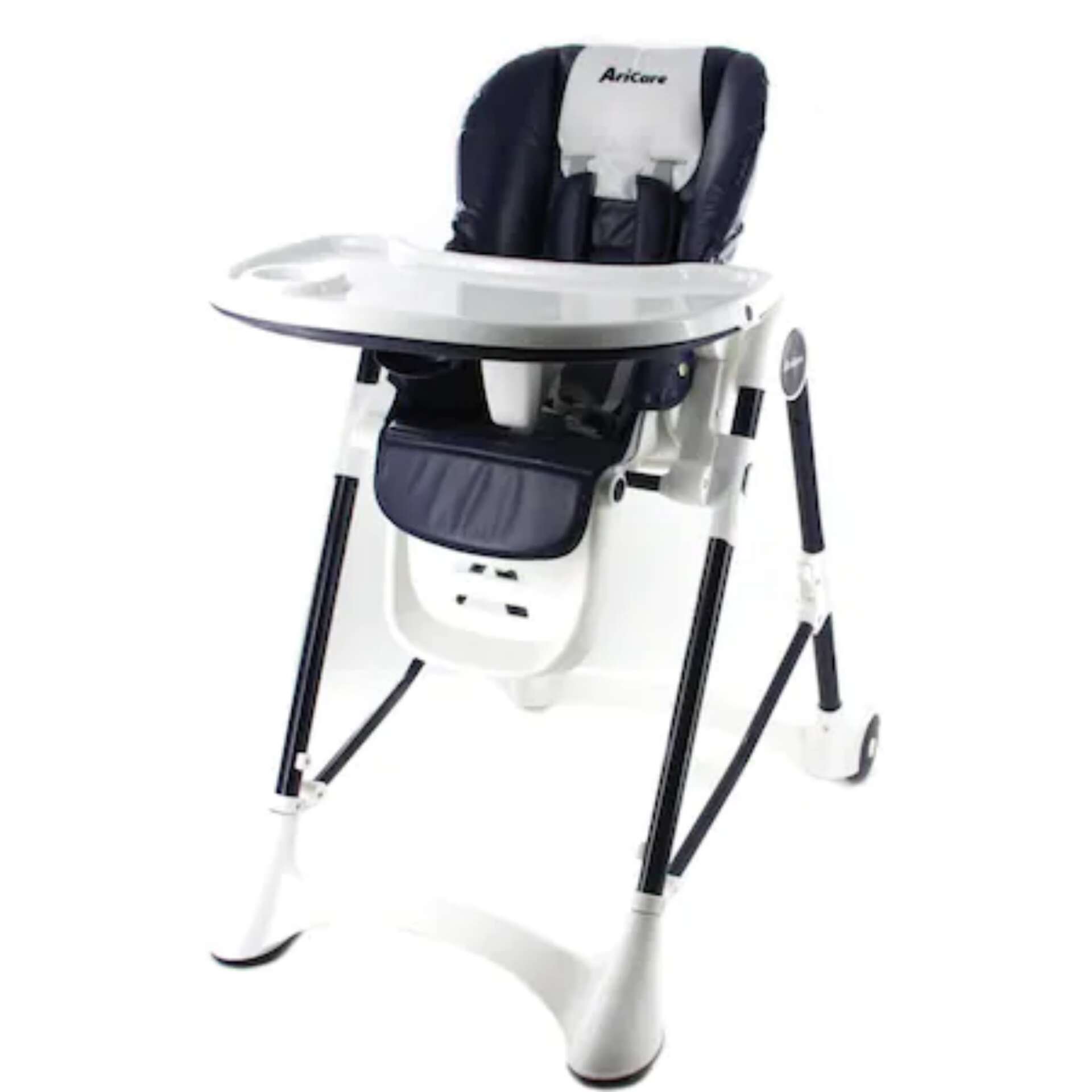 My First Baby állítható magasságú Etetőszék dupla tálcával #sötétkék-fehér
