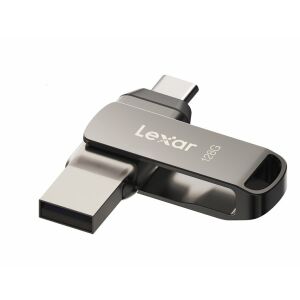 Lexar JumpDrive D400 128GB USB-C i USB-A Pamięć Flash, widok pod kątem - Lexar
