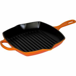 Le Creuset négyszögletes grill serpenyő, narancssárga, ferde nézet - Le Creuset