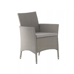 Scaun de grădină din ratan gri GardenLine cu pernă - Seturi mobila gradina