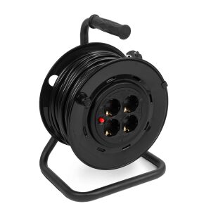 Tambur cablu cu suport metalic - 4x - 3x1,5 mm² - 25 m 139050311 - Prelungitoare