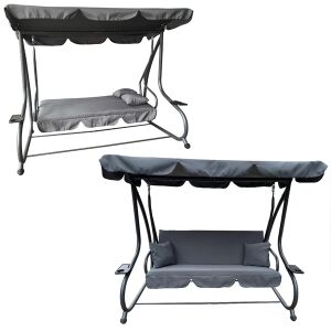 Záhradná hojdacia posteľ GardenLine Antracit: konfigurácie pohovky a ležadla - Záhradný nábytok