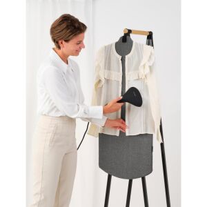 Brabantia Linn ruhaszárító gőzölős vasalódeszka, szürke, fehér blúz gőzöléséhez használják - Vasalódeszka