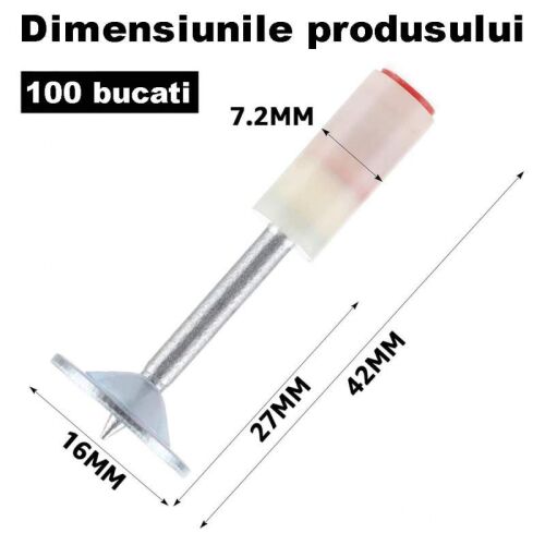 SIKS köröm szett gomba típusú pisztolyhoz, önjáró, 100 darab, 7,2 mm, fehér/ezüst 136259144