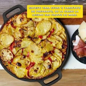 SIKS kerek japán főzőlap fogantyúkkal, grilllap, tapadásmentes, többrétegű, átmérő 36 cm, fekete 136261255 - Sütőtárcsa