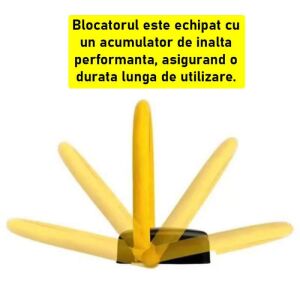 SIKS automatikus parkolózár, Model S, lopásgátló funkció, riasztóval, távirányítóval, távirányítóval, elemmel, súlytámogatással 5 tonna, fekete/sárga 136115106 - SIKS