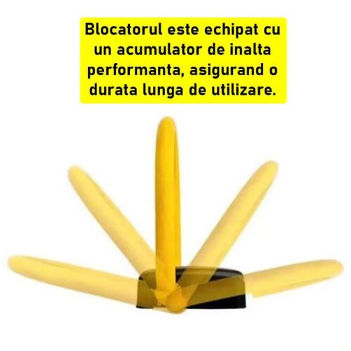 SIKS automatikus parkolózár, Model S, lopásgátló funkció, riasztóval, távirányítóval, távirányítóval, elemmel, súlytámogatással 5 tonna, fekete/sárga 136115106