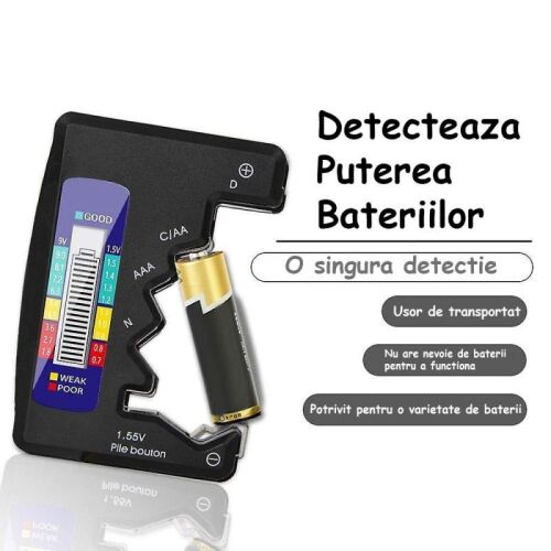 SIKS akkumulátortesztelő 1,5 V-9 V, D, C, AA, AAA, N, fekete 136257380